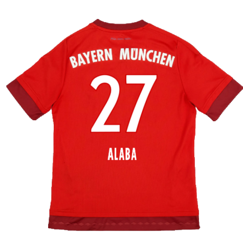 Bayern Munich 2015-16 Home Shirt (S) (Good) (Alaba 27)