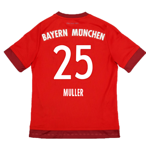 Bayern Munich 2015-16 Home Shirt (M) (Mint) (Muller 25)