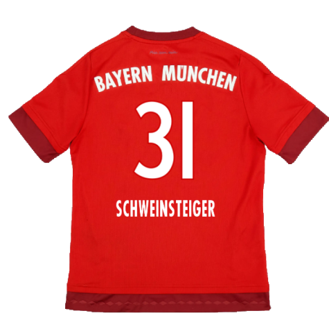 Bayern Munich 2015-16 Home Shirt (M) (Mint) (Schweinsteiger 31)