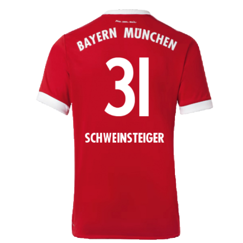 Bayern Munich 2017-18 Home Shirt (Excellent) (Schweinsteiger 31)