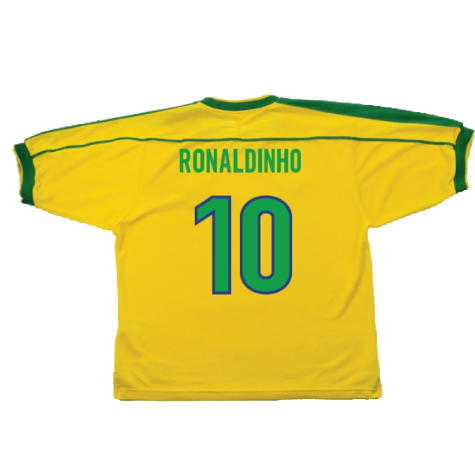 Brazil 1998-00 Home Shirt (Excellent) (RONALDINHO 10)