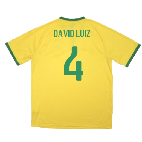 Brazil 2014-15 Home Shirt (Excellent) (David Luiz 4)