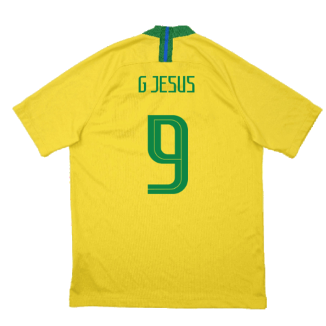 Brazil 2018-19 Home Shirt (M) (Excellent) (G Jesus 9)