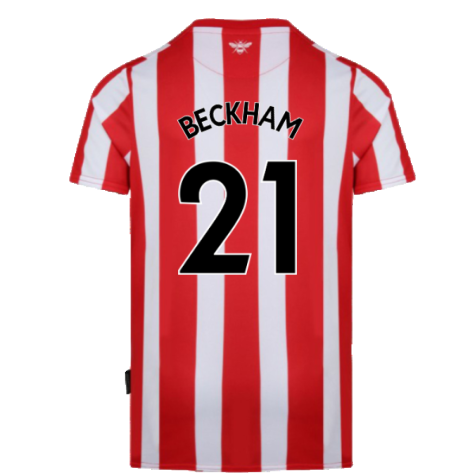 Brentford 2021-23 Home Shirt (XL) (Mint) (Beckham 21)