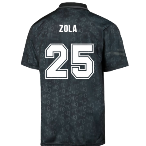 Chelsea 1992 Black Out Retro Football Shirt (Zola 25)