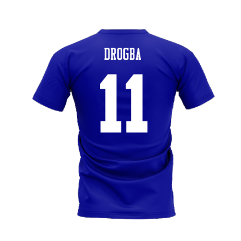 Chelsea 1995-1996 Retro Shirt T-shirts - Text (Blue) (Drogba 11)