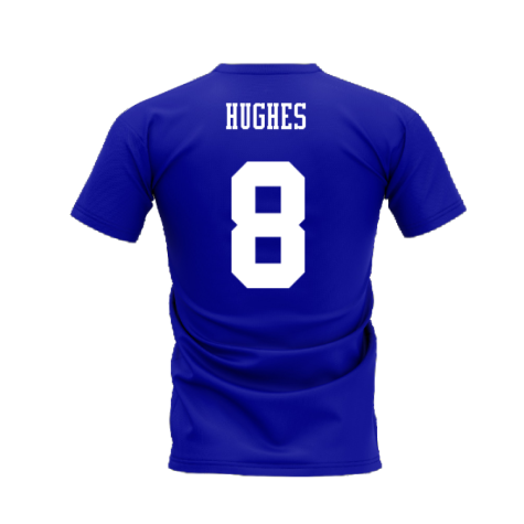 Chelsea 1995-1996 Retro Shirt T-shirts - Text (Blue) (Hughes 8)