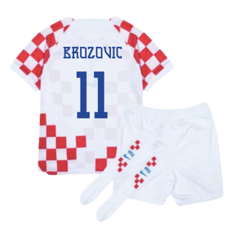 Croatia 2022-2023 Home Mini Kit (6-7y) (BNWT) (Brozovic 11)