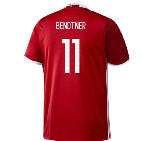 Denmark 2016-17 Home Shirt (S) (Mint) (Bendtner 11)