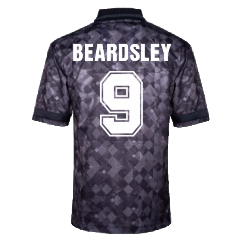 England 1990 Black Out Retro Football Shirt (Beardsley 9)