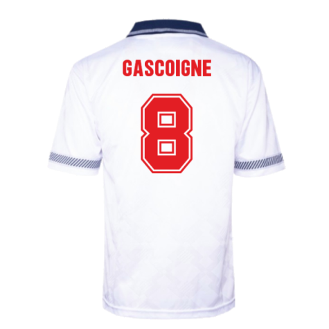 England 1990 Home Retro Shirt (GASCOIGNE 8)