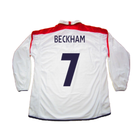 England 2003-05 Home L/S Shirt (M) (Excellent) (Beckham 7)