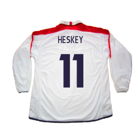 England 2003-05 Home L/S Shirt (M) (Excellent) (Heskey 11)