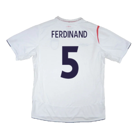 England 2005-2007 Home Shirt (XXL) (Mint) (FERDINAND 5)