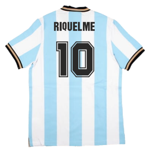 False Nein Argentina Home Vintage Shirt (RIQUELME 10)