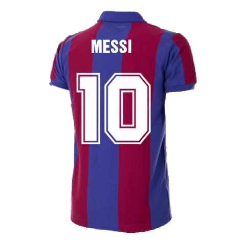 FC Barcelona 1980 - 81 Retro Football Shirt (MESSI 10)