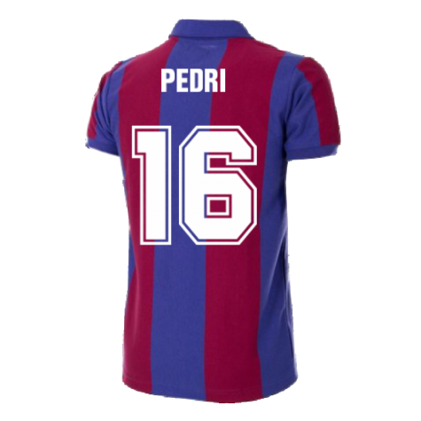 FC Barcelona 1980 - 81 Retro Football Shirt (PEDRI 16)