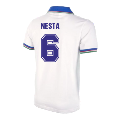 Italy Away World Cup 1982 Short Sleeve Retro Football Shirt (NESTA 6)