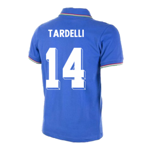 Italy World Cup 1982 Short Sleeve Retro Football Shirt (Tardelli 14)