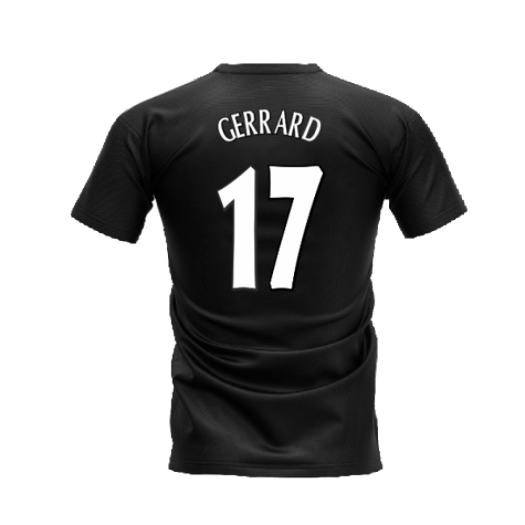 Liverpool 2000-2001 Retro Shirt T-shirt - Text (Black) (GERRARD 17)