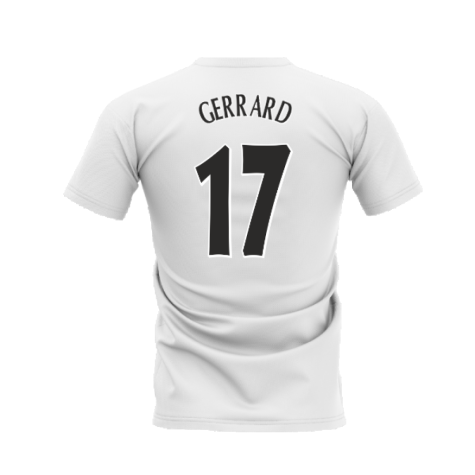 Liverpool 2000-2001 Retro Shirt T-shirt - Text (White) (GERRARD 17)