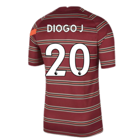 Liverpool 2021-2022 Pre-Match Training Shirt (Red) (DIOGO J. 20)