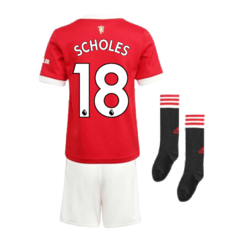 Man Utd 2021-2022 Home Mini Kit (SCHOLES 18)