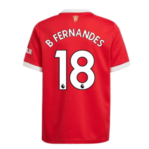 Man Utd 2021-2022 Home Shirt (Kids) (B FERNANDES 18)