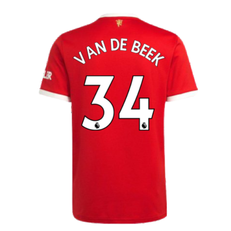 Man Utd 2021-2022 Home Shirt (VAN DE BEEK 34)