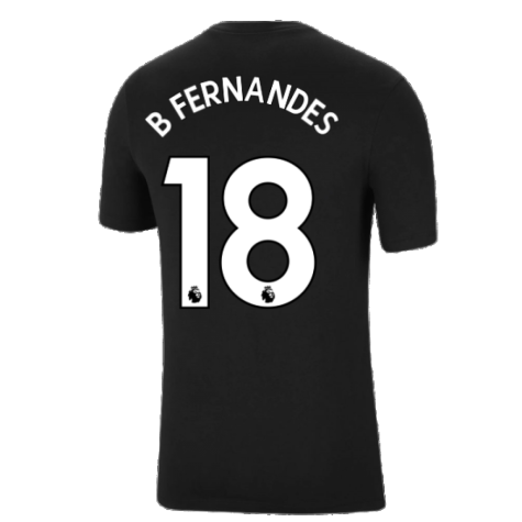 Man Utd 2021-2022 Tee (Black) (B FERNANDES 18)