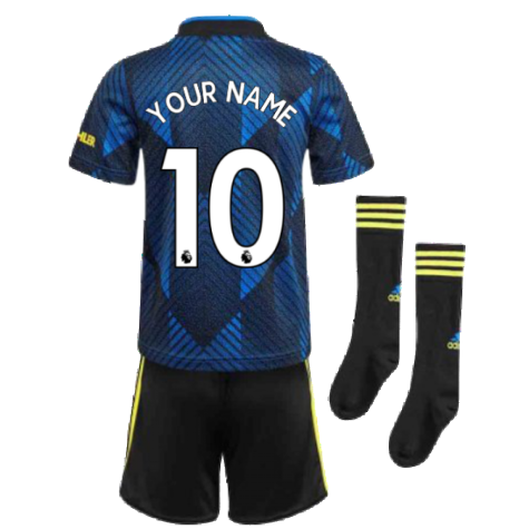 Man Utd 2021-2022 Third Mini Kit (Blue) (Your Name)