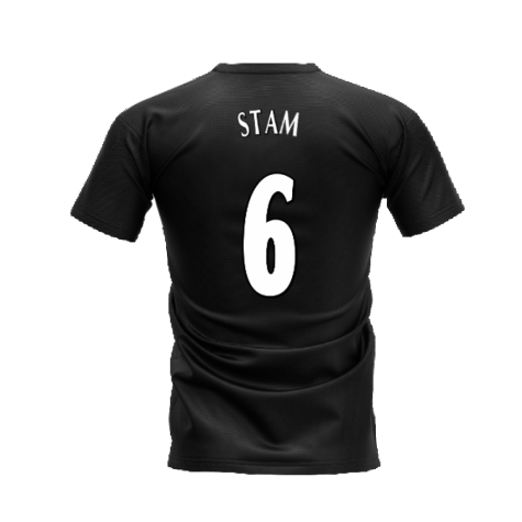 Manchester United 1998-1999 Retro Shirt T-shirt - Text (Black) (Stam 6)