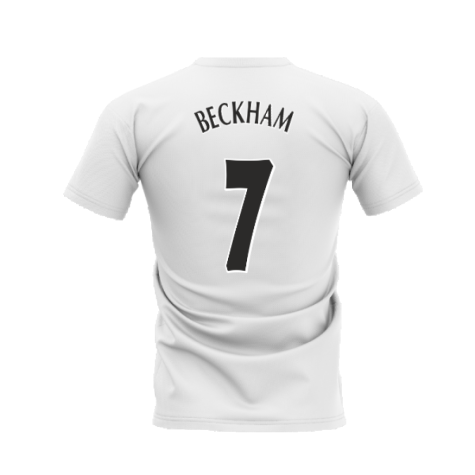 Manchester United 1998-1999 Retro Shirt T-shirt - Text (White) (Beckham 7)