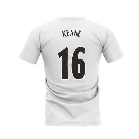 Manchester United 1998-1999 Retro Shirt T-shirt - Text (White) (Keane 16)