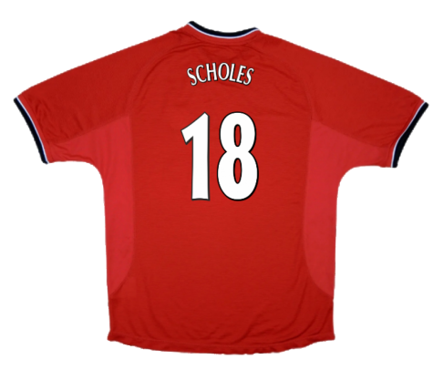 Manchester United 2000-02 Home Shirt ((Very Good) XL) (SCHOLES 18)