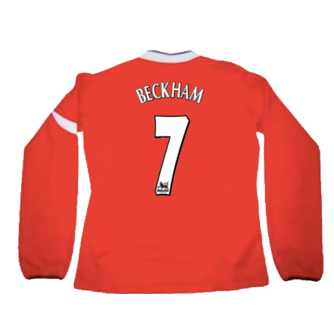 Manchester United 2004-06 Home L/S Shirt (XL) (Very Good) (BECKHAM 7)