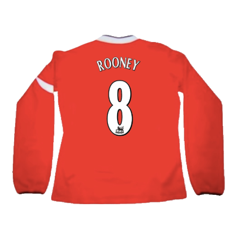 Manchester United 2004-06 Home L/S Shirt (XL) (Very Good) (Rooney 8)