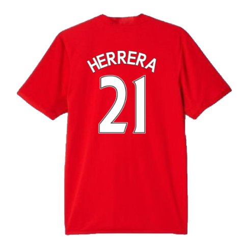 Manchester United 2015-16 Home Shirt (S) (Herrera 21) (Very Good)