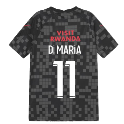 PSG 2021-2022 Pre-Match Training Shirt (Black) - Kids (DI MARIA 11)