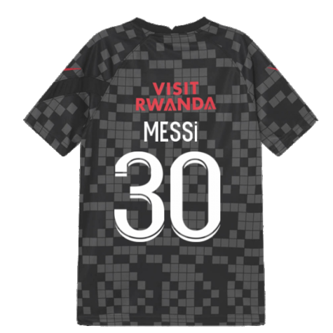 PSG 2021-2022 Pre-Match Training Shirt (Black) (MESSI 30)