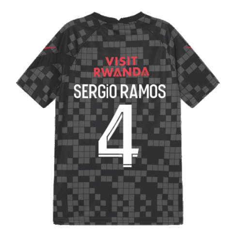 PSG 2021-2022 Pre-Match Training Shirt (Black) (SERGIO RAMOS 4)