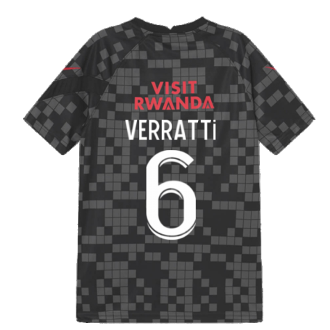 PSG 2021-2022 Pre-Match Training Shirt (Black) (VERRATTI 6)