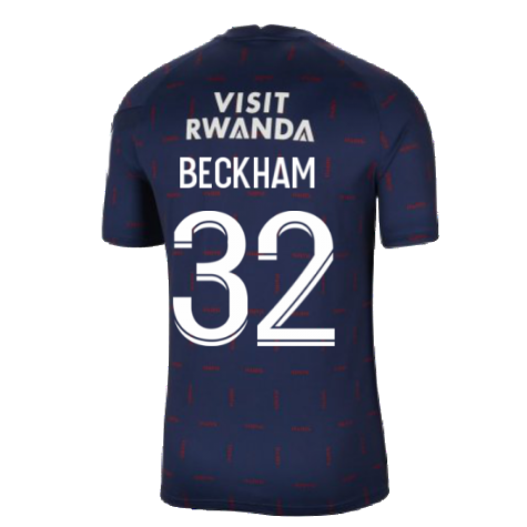 PSG 2021-2022 Pre-Match Training Shirt (Navy) (BECKHAM 32)