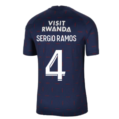 PSG 2021-2022 Pre-Match Training Shirt (Navy) (SERGIO RAMOS 4)