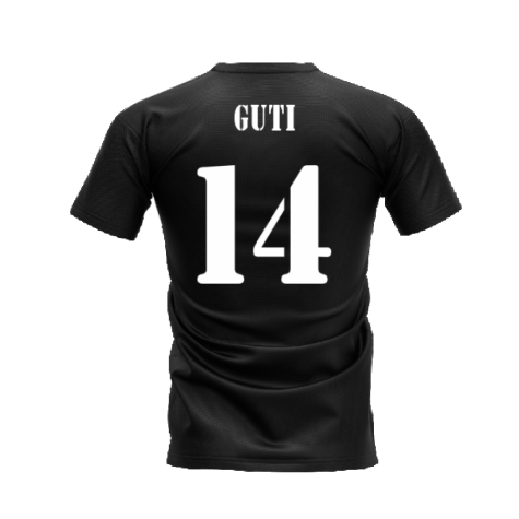 Real Madrid 2002-2003 Retro Shirt T-shirt (Black) (Guti 14)