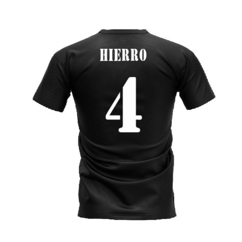 Real Madrid 2002-2003 Retro Shirt T-shirt (Black) (Hierro 4)