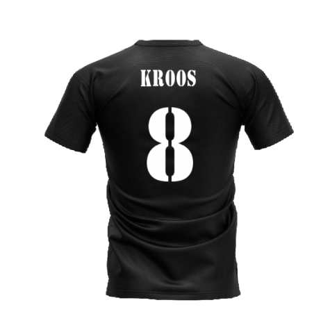 Real Madrid 2002-2003 Retro Shirt T-shirt Text (Black) (KROOS 8)