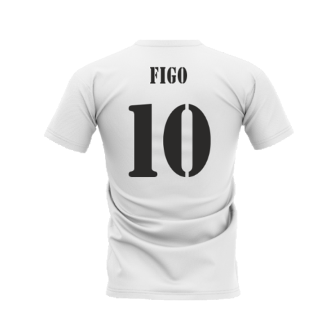 Real Madrid 2002-2003 Retro Shirt T-shirt (White) (Figo 10)