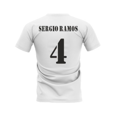 Real Madrid 2002-2003 Retro Shirt T-shirt (White) (SERGIO RAMOS 4)