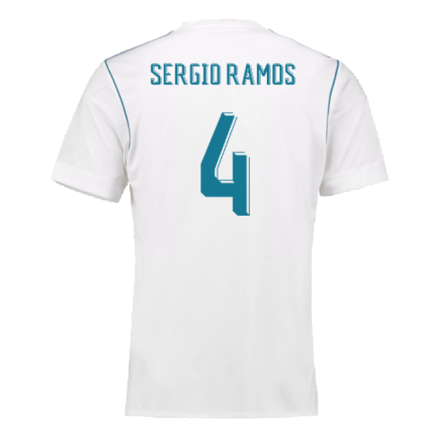 Real Madrid 2017-18 Home Shirt (M) (Very Good) (Sergio Ramos 4)